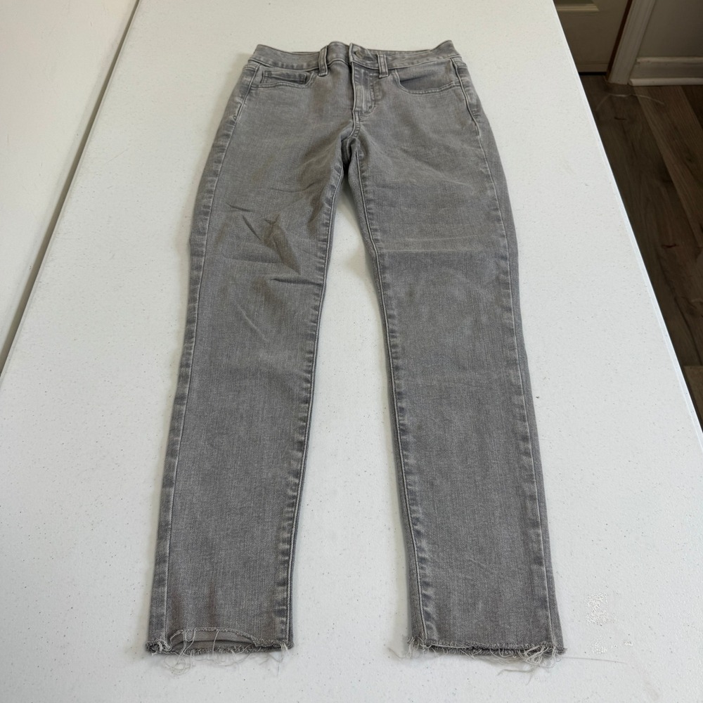Gap Universal Jegging Womens 27 4R Grey Mid Rise Raw Hem Skinny Jeans Stretch